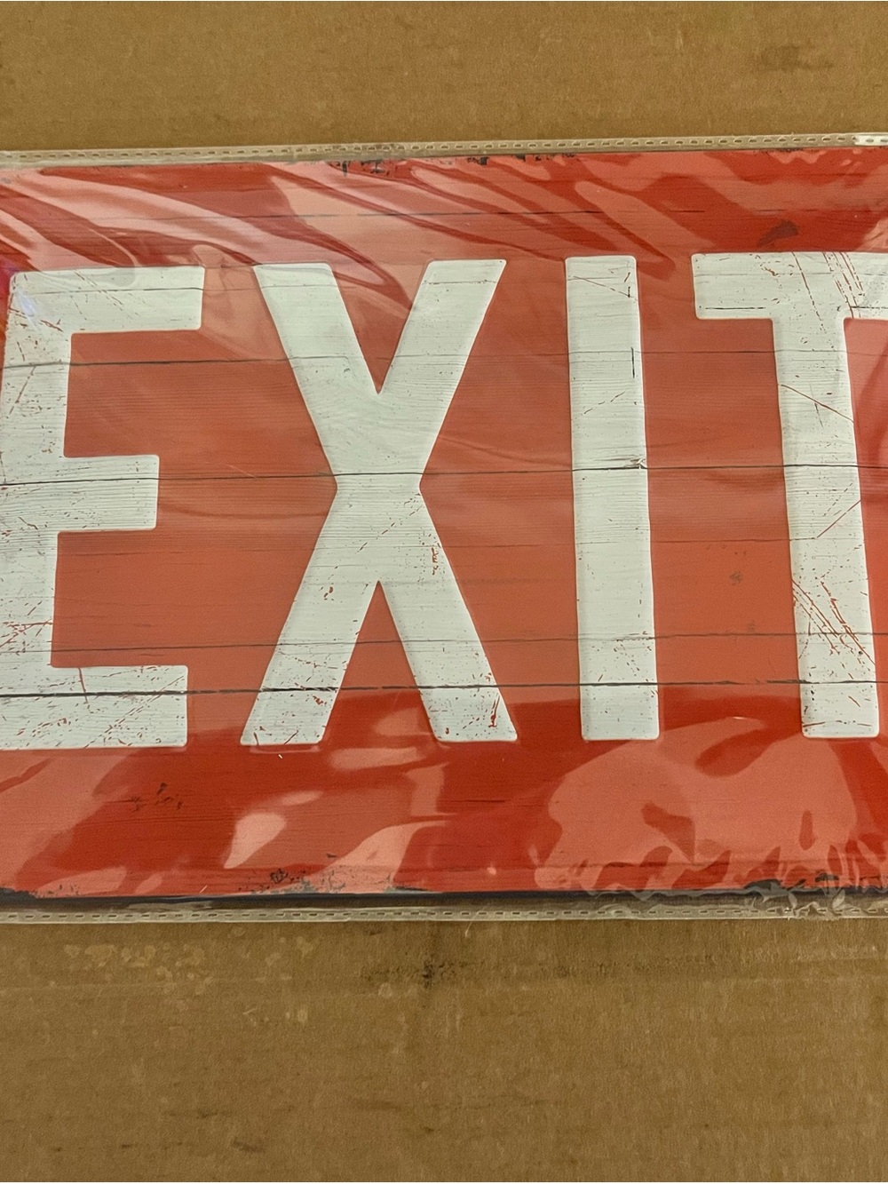 Vintage-Style EXIT Wall Sign - Red & White